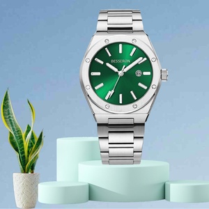 Montres à quartz pour hommes en gros OEM, boîtier en acier inoxydable, verre saphir, cadran de 40 mm, bracelet de 20 mm, étanches et tendance - Product Image 3
