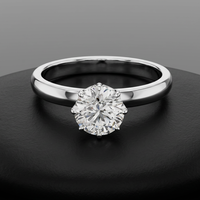 Bague de fiançailles et de mariage vintage en or massif avec diamant solitaire de laboratoire certifié IGI E VVS2, motif couronne filigranée de luxe