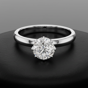 Anillo de compromiso y aniversario de lujo con diamante solitario vintage tallado en E VVS2 certificado IGI, cultivado en laboratorio, de oro macizo con corona de filigrana. - Product Image 3