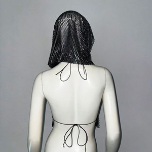<strong>Women's</strong> <strong>Mesh</strong> Rhinestone Fishnet Club Outfit Beach Bikini Cover Ups Night Out <strong>Shiny</strong> Hoody <strong>Vest</strong> - Product Image 6