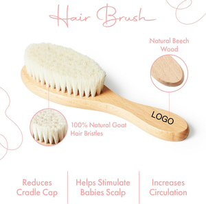 Bộ bàn chải tóc gỗ tự nhiên cho trẻ sơ sinh, lược lông dê mềm mại, bộ dụng cụ chăm sóc tóc cho trẻ nhỏ, quà tặng chăm sóc tóc cho bé - Product Image 3