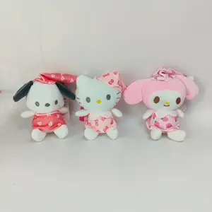 Mix Großhandel 4 Zoll beliebte Animegeschenke Cartoon Charaktere Puppen Mädchen Kinder günstige Geschenke Spielzeug Plüsch-Schlüsselanhänger