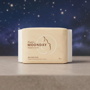 Happy Moonday - Toallas Sanitarias Medias de Algodón Orgánico con Núcleo Absorbente Ultrafino y Forma Alada Cómoda para Uso Femenino - Product Image 1