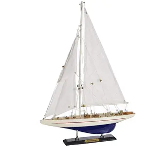60cm wooden single mast enterprise endeavour ranger sail boat Limited Model ship yacht america's cup racing nautical decor