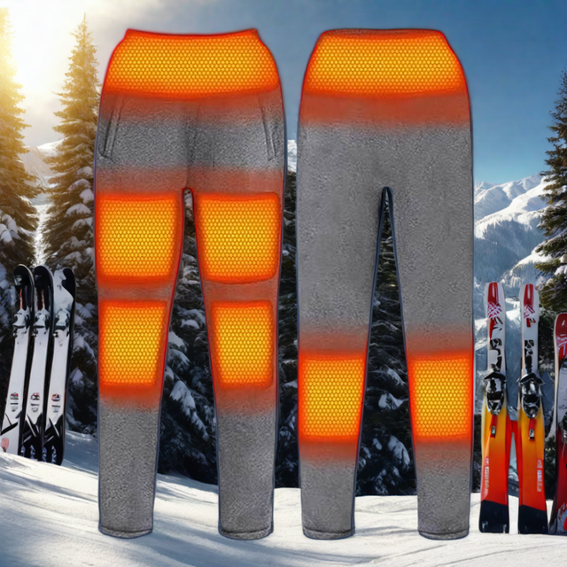 Unisex Casual Rechargeable USB Heated Pants Long Electrical Thermal Work Pants Lightweight Soft Shell Waterproof Material Ski