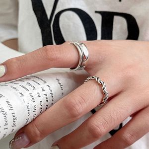 S925 Sterling Silver Twisted <b>Ring</b> For Women Adjustable <b>Opening</b> Stackable Fashion Jewelry Gift Geometric Design - Product Image 4