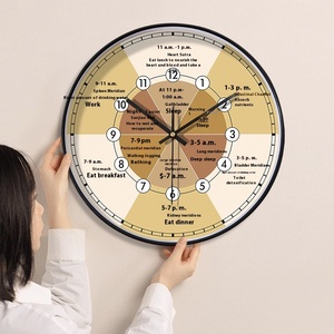Orologio <span class=keywords><strong>da</strong></span> <span class=keywords><strong>Parete</strong></span> Silenzioso Grande con Design Salutare a Meridiani della Medicina Tradizionale Cinese <span class=keywords><strong>per</strong></span> Saloni di Bellezza - Orologio a <span class=keywords><strong>Parete</strong></span> Bagua - Product Image 4