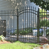 Spear Top Gegalvaniseerd Staal Hekwerk Paneel Heavy Duty Roestvrij Buiten Tuin Beveiliging Grens Zwarte Poedercoating 6x8Ft