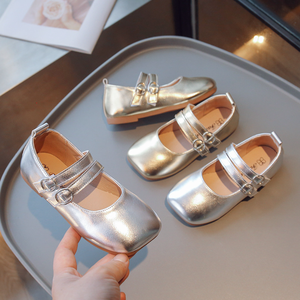 Chaussures de princesse dorées pour filles, chaussures brillantes pour enfants, chaussures de fête de mariage - Product Image 3