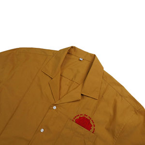 Camisas Personalizadas de Manga Corta para Hombre, Estilo Cuadrado, Color Naranja, Bordadas y con Botones - Product Image 3