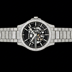 นาฬิกาเพชรแบบ Iced Out หรูหรา ระบบออโตเมติก ประดับเพชรเต็มหน้าปัดทรงบาแกตต์ นาฬิกาข้อมือสุดโดดเด่น อุปกรณ์เสริมระดับพรีเมียม - Product Image 1