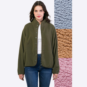 <span class=keywords><strong>Veste</strong></span> surdimensionnée en polyester et laine polaire Sherpa polaire personnalisée utilitaire universitaire d'hiver de grande taille pour femmes fabricant - Product Image 1