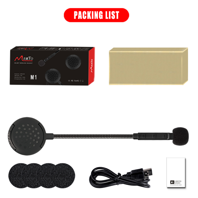 MAXTO M1 6 Riders for Intercom Handset Full-Duplex Wireless Moto Communication Headset with FM Radio & Music Sharing