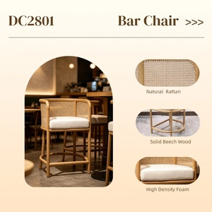 Tabouret <span class=keywords><strong>de</strong></span> <span class=keywords><strong>bar</strong></span> moderne en bois <span class=keywords><strong>de</strong></span> hêtre massif courbé et rotin, écologique et durable, avec coussin, 2 finitions : bois naturel et <span class=keywords><strong>noir</strong></span> <span class=keywords><strong>mat</strong></span>, <span class=keywords><strong>chaise</strong></span> tressée - Product Image 2
