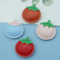 Porte-clés en cuir PU en forme de tomate mignon, multicolore, avec fermoir mousqueton, breloque de sac, cadeau personnalisé