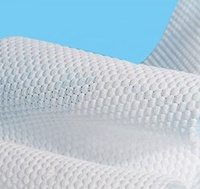 Tissu non tissé en polyester 100% 45 g/m², écologique, respirant, gaufré à pois, en rouleau jumbo uni/maillé pour lingettes humides