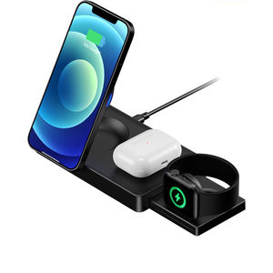 Cargador inalámbrico de escritorio portátil de 15W para <span class=keywords><strong>iPhone</strong></span> 14/13/12 para Samsung S10/S20 para Airpods 2/3 Pro IWatch 9V/2A entrada - Product Image 1