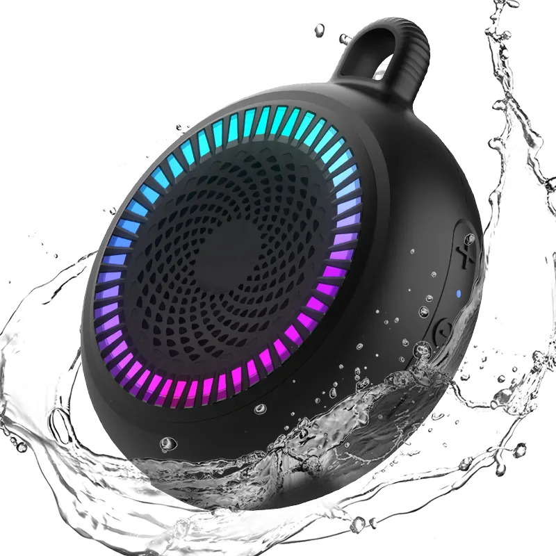 New Launch 5 watts mini shower waterproof portable RGB lights bluetooth speaker