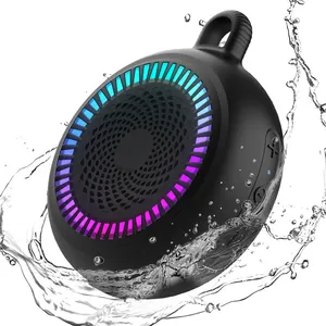 Novo lançamento 5 watts mini chuveiro portátil impermeável RGB luzes bluetooth speaker