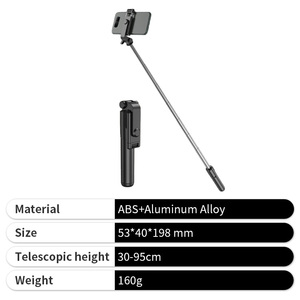 2025 pas cher petit bâton de <span class=keywords><strong>Selfie</strong></span> télécommande 6 en 1 sans fil réglable rotation Mobile <span class=keywords><strong>Selfie</strong></span> bâton avec <span class=keywords><strong>Bluetooth</strong></span> et trépied - Product Image 4