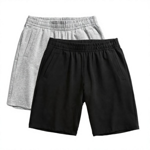 <b>Canvas</b> Spandex Cotton Breathable Eco-Friendly <b>Plain</b> Dyed Drawstring Casual Men's Running Shorts - Product Image 2