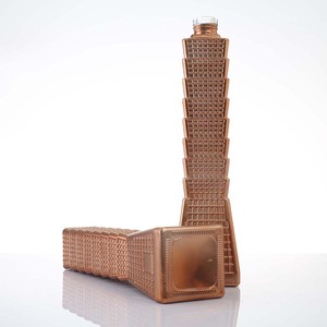 Bán buôn cổ điển vuông <span class=keywords><strong>Eiffel</strong></span> tháp Tint trang chủ trang trí sữa Kombucha Smoothie chai thủy tinh có nắp đậy - Product Image 6