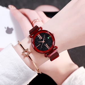 Montre à quartz, magnétique, étanche, lumineuse, cadran numérique étoilé, montre tendance pour femme, chaîne en métal tissé, montre à quartz - Product Image 5