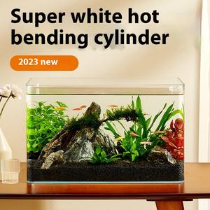 Serbatoio acquatico in vetro Super trasparente piccolo acquario da tavolo ecologico serbatoio di tartaruga <span class=keywords><strong>per</strong></span> soggiorno in scatola - Product Image 2