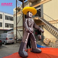 Squelette gonflable, décoration gonflable de squelette pour Halloween, ornement gonflable personnalisé de squelette pour le Jour des Morts