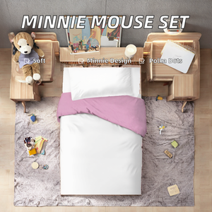 Set <span class=keywords><strong>Copripiumino</strong></span> in Cotone a Pois per Bambini Jay Franco, Tema <span class=keywords><strong>Minnie</strong></span> Mouse, Super Morbido, 3 Pezzi, Singolo, Bianco - Product Image 3