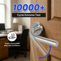 Poignée de porte en acier inoxydable 304 de style moderne certifiée ISO9001 ZEJING, en forme de L, argentée, pour chambre à coucher