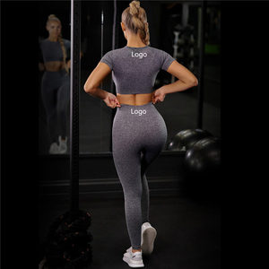 Conjunto Deportivo de 2 Piezas Elástico y Transpirable, Agradable al Tacto, que Absorbe la Humedad, para Mujer, para <span class=keywords><strong>Yoga</strong></span> - Product Image 4