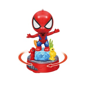 Nouveauté 2023 : Jouet musical pour enfants, figurine de super-héros de cascadeur universelle avec lumière rotative électrique et quatre bases de gâteau interchangeables - Product Image 1