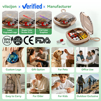 Pastillero Portátil, Estuche para Pastillas de Viaje a Prueba de Humedad con 4/6 Compartimentos, Dispensador de Medicamentos de PC y Silicona con Bloques de Color, Logotipo Personalizado