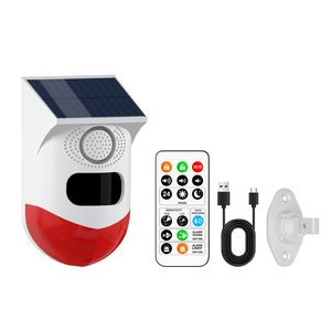 Détecteur de mouvement à infrarouge à énergie solaire Alarme sonore extérieure à lumière stroboscopique 120dB avec système de sécurité à distance - Product Image 1