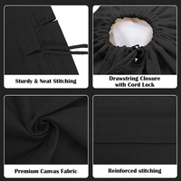 Sac à linge en toile de coton avec cordon de serrage, poignées renforcées, sac à linge pour charges lourdes, vêtements sales