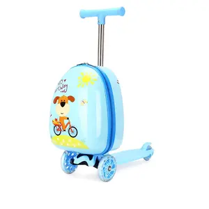 可爱儿童旅行包行李箱PC 18英寸3轮拉杆箱儿童包滑板车行李箱定制滑板车儿童