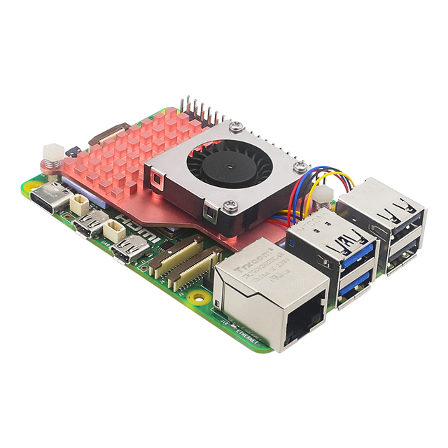 Raspberry Pi Active Cooler Full Copper Heatsink Cooling Fin Adjustable PWN Fan Radiator for Raspberry Pi 5
