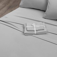Ensemble de draps en microfibre de polyester de luxe, respirant, doux, de haute qualité, personnalisable, lavable en machine, design en dentelle, 4 pièces