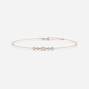 Tobillera Fina con Diamantes Cultivados en Laboratorio de 1.2 CTW en Múltiples Formas, Ajustable, Elegante y Delicada, Joyería para Uso Diario para Mujer - Product Image 3