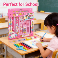 Coffret Cadeau Papeterie Complet – Indispensable pour l'École Primaire, Maternelle et Collège – Kit Complet de Fournitures Scolaires