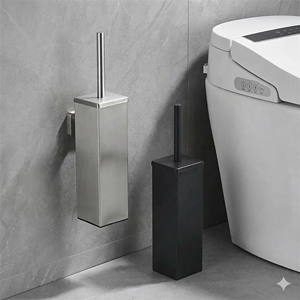 Juego de Portaescobillas de Inodoro Cuadrado de Acero Inoxidable HOLAMOPA con Escobilla Oculta <span class=keywords><strong>para</strong></span> Decoración Moderna de Baños - Product Image 2