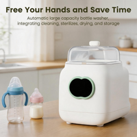 Longbank Nouvelle Machine de Lavage et Stérilisation Rapide Tout-en-un avec Séchoir pour Biberons, Pièces de Tire-lait et Accessoires