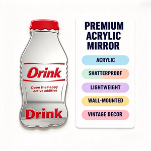 Factory Custom Cut <b>Irregular</b> Acrylic Check-in <b>Mirror</b> UV Print Decorative <b>Mirror</b> for Store Wall Sign Decor - Product Image 2