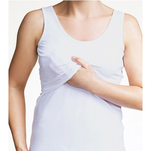 <span class=keywords><strong>Camiseta</strong></span> de maternidad, camisola de <span class=keywords><strong>lactancia</strong></span> de buen estiramiento, chaleco de <span class=keywords><strong>lactancia</strong></span> de algodón suave, camisetas sin mangas para embarazadas a XXL - Product Image 1