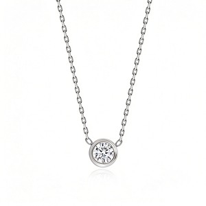Collier tendance en acier inoxydable avec pendentif <span class=keywords><strong>cercle</strong></span> géométrique délicat en zircon CZ et chaîne serpent pour femme - Product Image 5