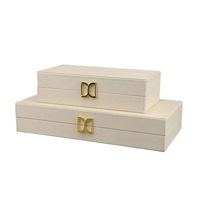 Modern Home Decor Accessories Luxury Craft Storage Leather Decorative Boxes