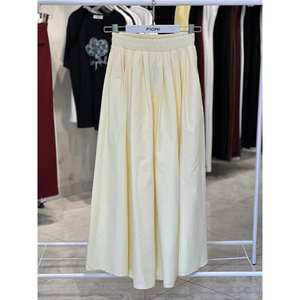 Falda Maxi Beige Fiori, Cintura Media, Cierre con Cordón Ajustable, Falda para Mujer - Product Image 1