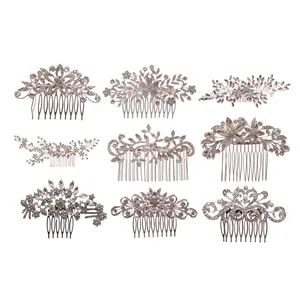 New 2023 Wholesale Rhinestone Crystal Alloy Wedding Decoration Accessories Bridal Hair Combs