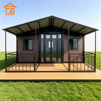 Villa préfabriquée de luxe extensible à double aile de 20 pieds ou 40 pieds avec salle de bain complète pour le camping